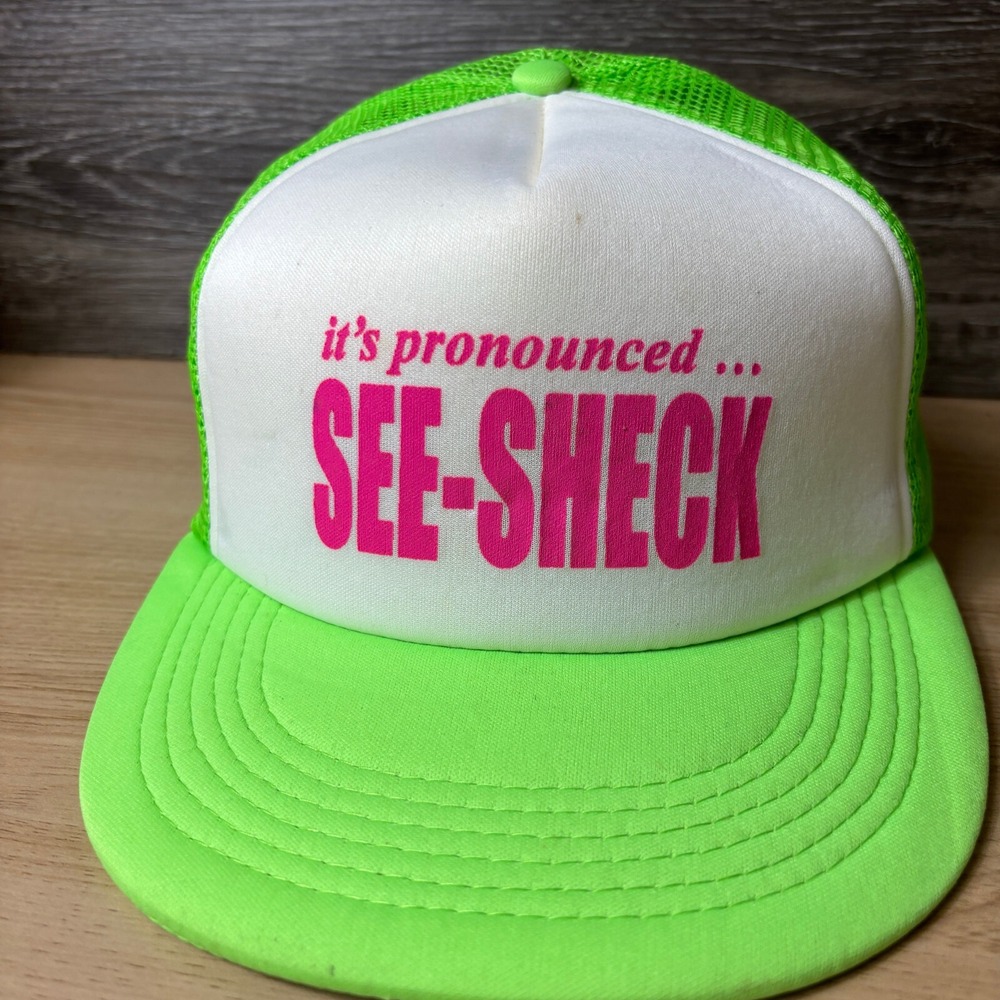 See Sheck Hat Cap Snap Back Womens Green Trucker Adjustable - Picture 2 of 9